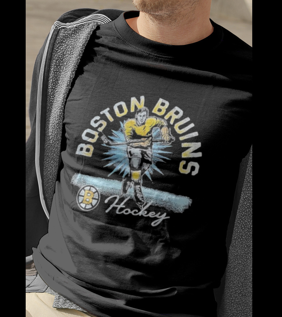 Boston Bruins Hockey NHL Vintage Retro Player Graphic T-Shirt