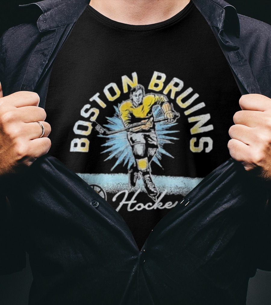 Boston Bruins Hockey NHL Vintage Retro Player Graphic T-Shirt