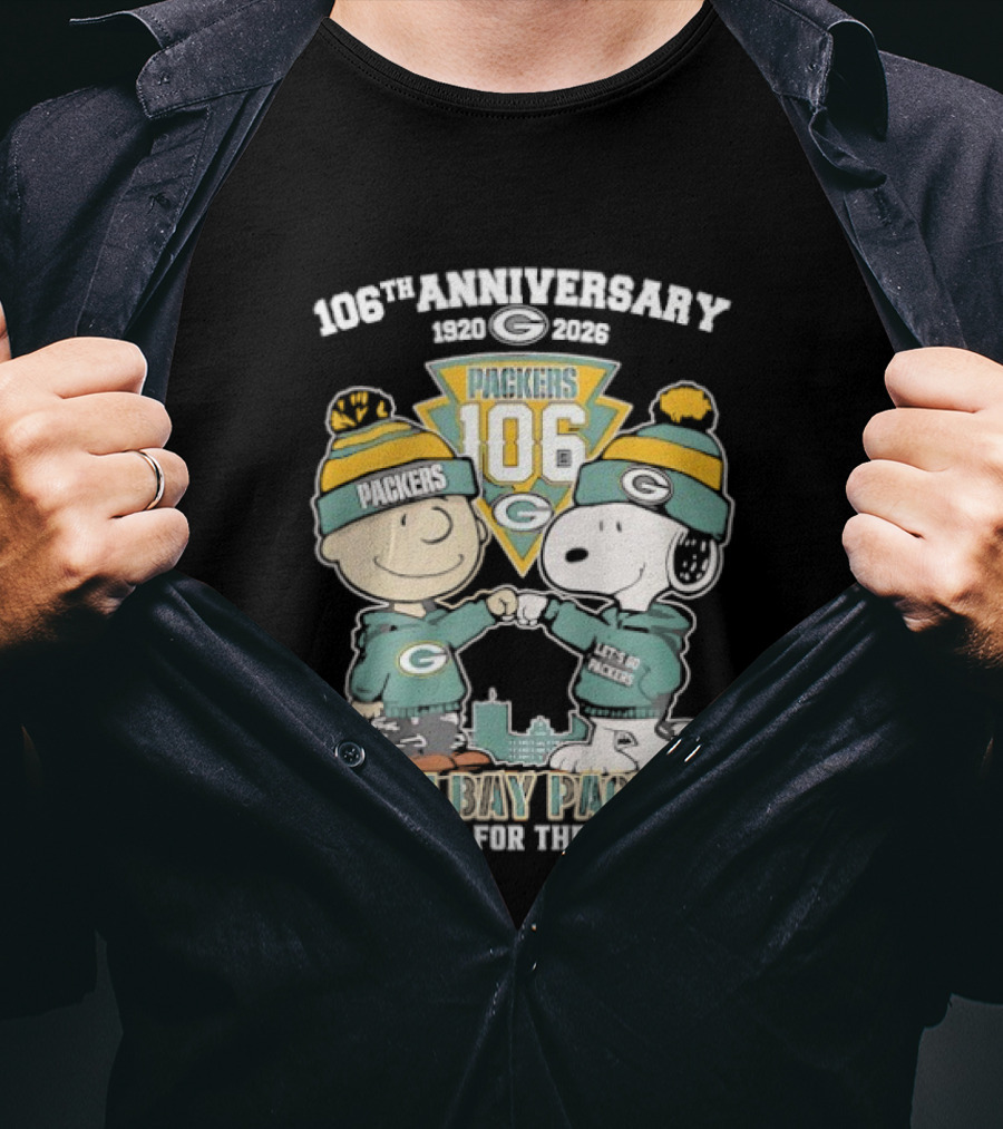 Green Bay Packers 106th Anniversary 1920-2026 Snoopy Charlie Brown Thank You For The Memories T-Shirt