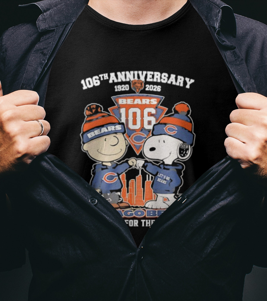 Chicago Bears 106th Anniversary 1920 2026 Snoopy And Charlie Brown Thank You For The Memories T-Shirt