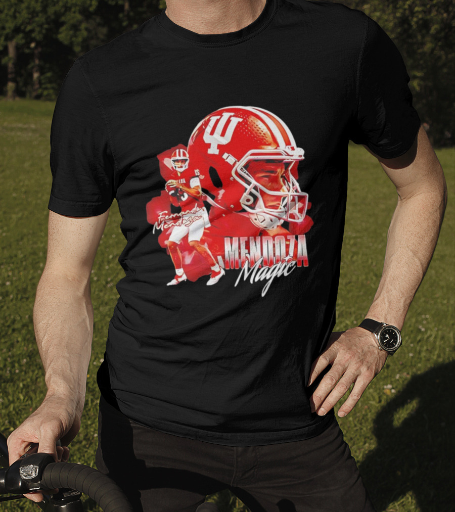 Fernando Mendoza Indiana Mendoza Magic Football Player Collage T-Shirt
