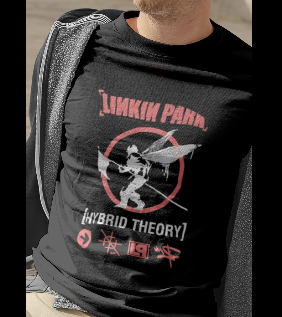 Linkin Park Hybrid Theory Soldier Icon Red Circle Japanese Text Elements T-Shirt