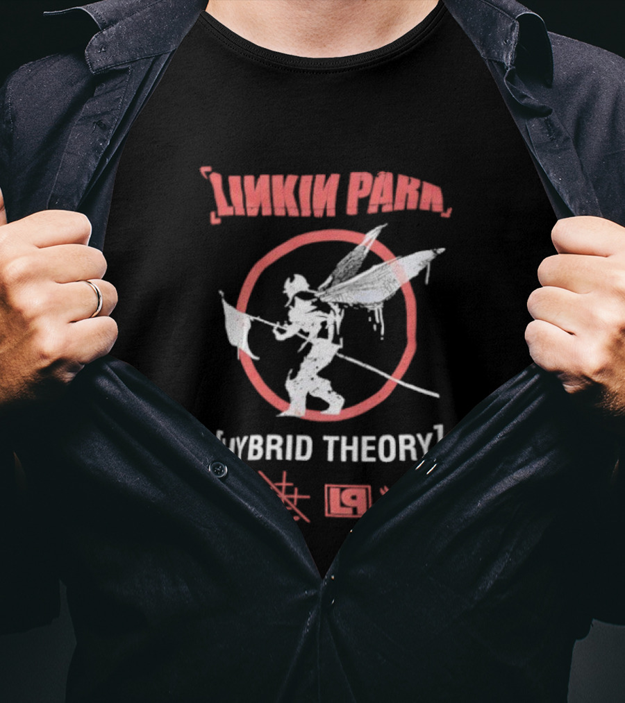 Linkin Park Hybrid Theory Soldier Icon Red Circle Japanese Text Elements T-Shirt