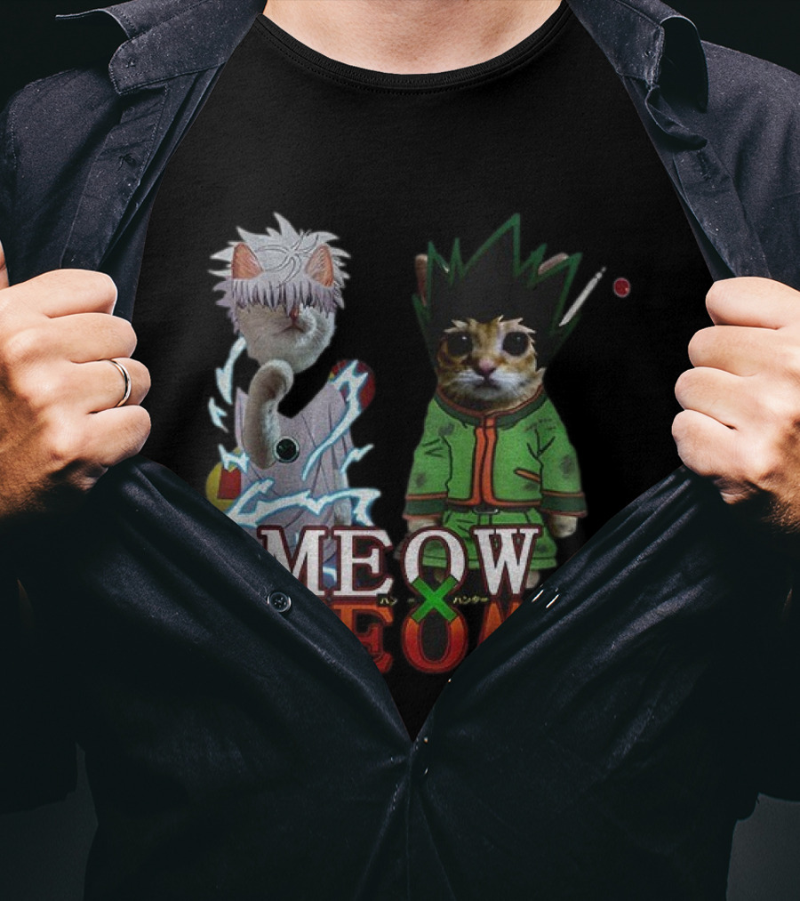 MeowxMeow HxH GonxKillua Cat Anime Parody T-Shirt