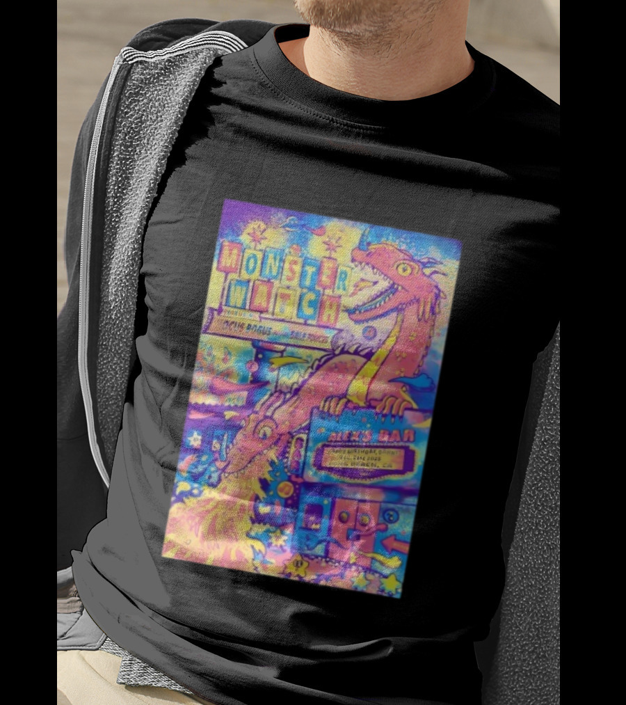 Monster Featuring Lucus Bogus And Sale Fuegos At Alex's Bar Long Beach CA Dec 21 2025 With Psychedelic Dragon Art T-Shirt