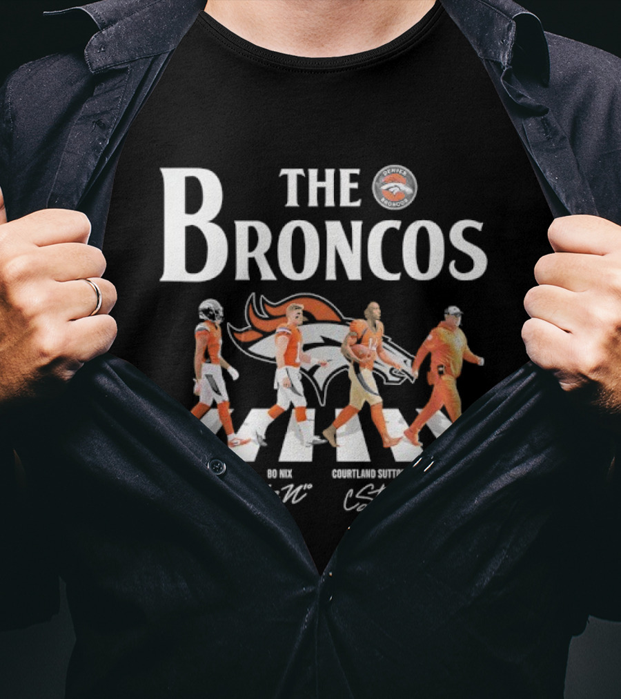 Patrick Surtain II Bo Nix Courtland Sutton Sean Payton The Broncos Crossing T-Shirt