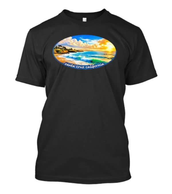 Ocean Coastal Scene Santa Cruz California Sunset T-Shirt