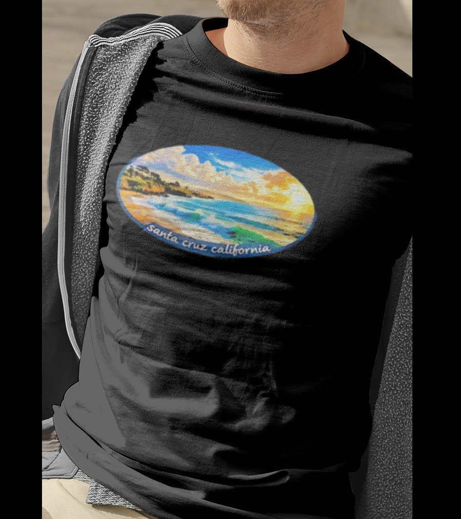Ocean Coastal Scene Santa Cruz California Sunset T-Shirt