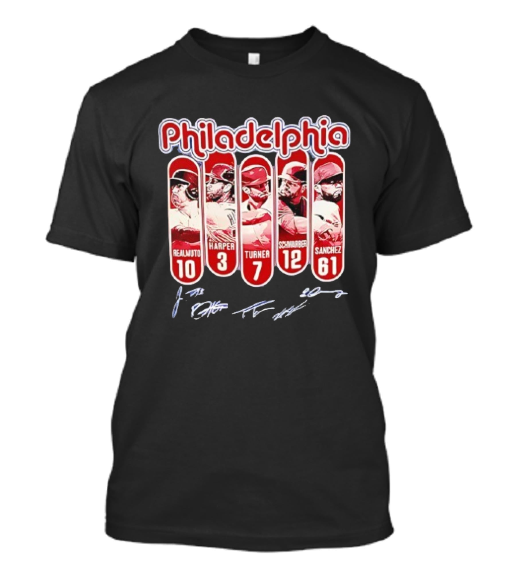 Philadelphia Phillies Realmuto Harper Turner Schwarber Sanchez Signatures T-Shirt