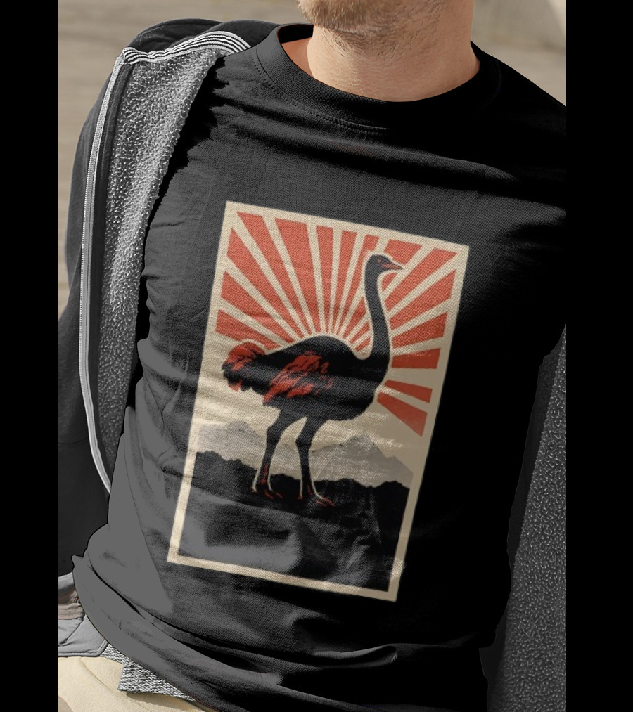 Ostrich Vintage Sunrise Silhouette T-Shirt
