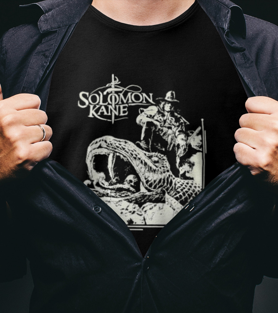 Solomon Kane The Serpent Ring Illustration With Adventure Scene T-Shirt