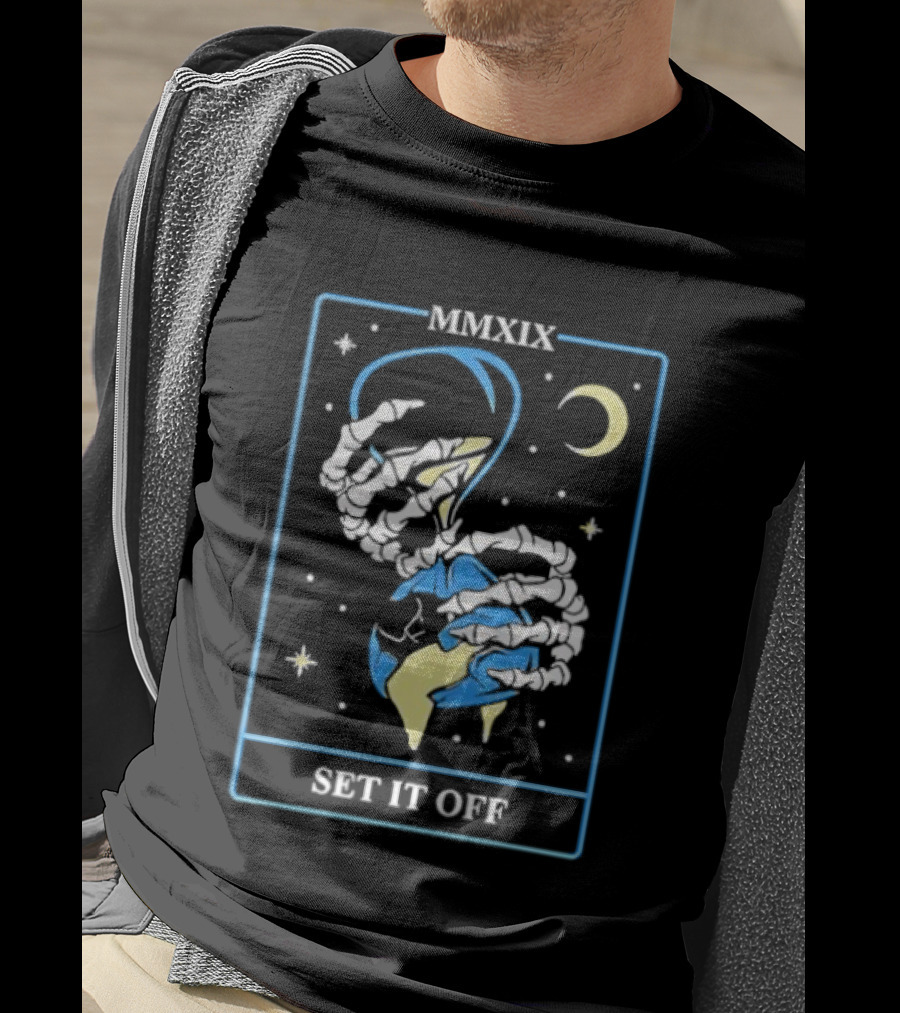 Set It Off Skeleton Hand MMXIX Moon And Stars T-Shirt