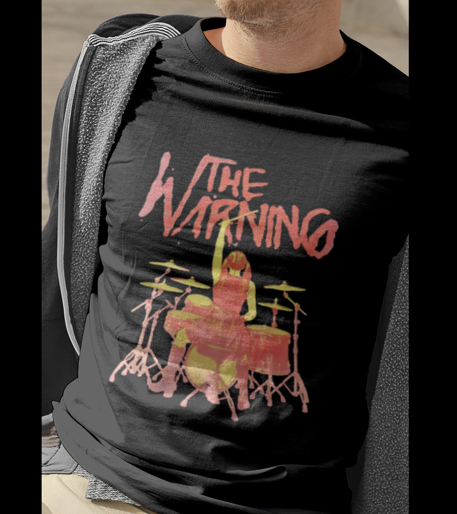 The Warning Band Vintage Drummer Silhouette Music Fans T-Shirt