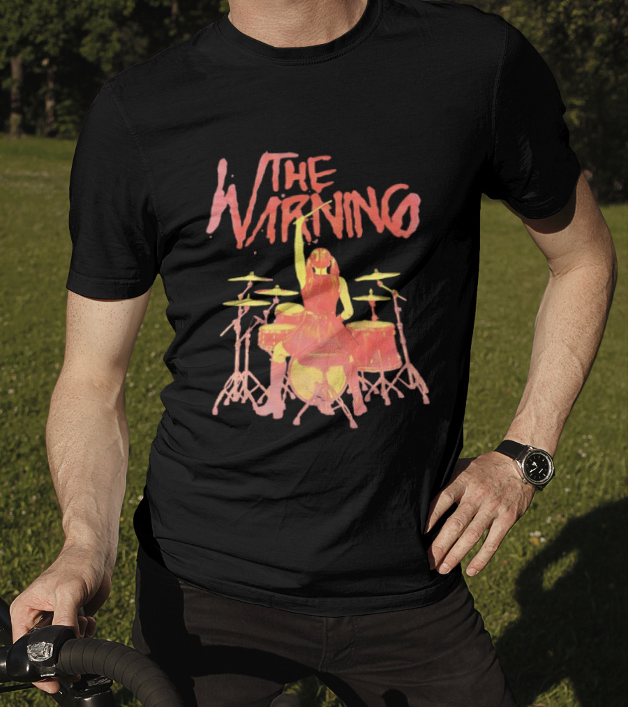 The Warning Band Vintage Drummer Silhouette Music Fans T-Shirt