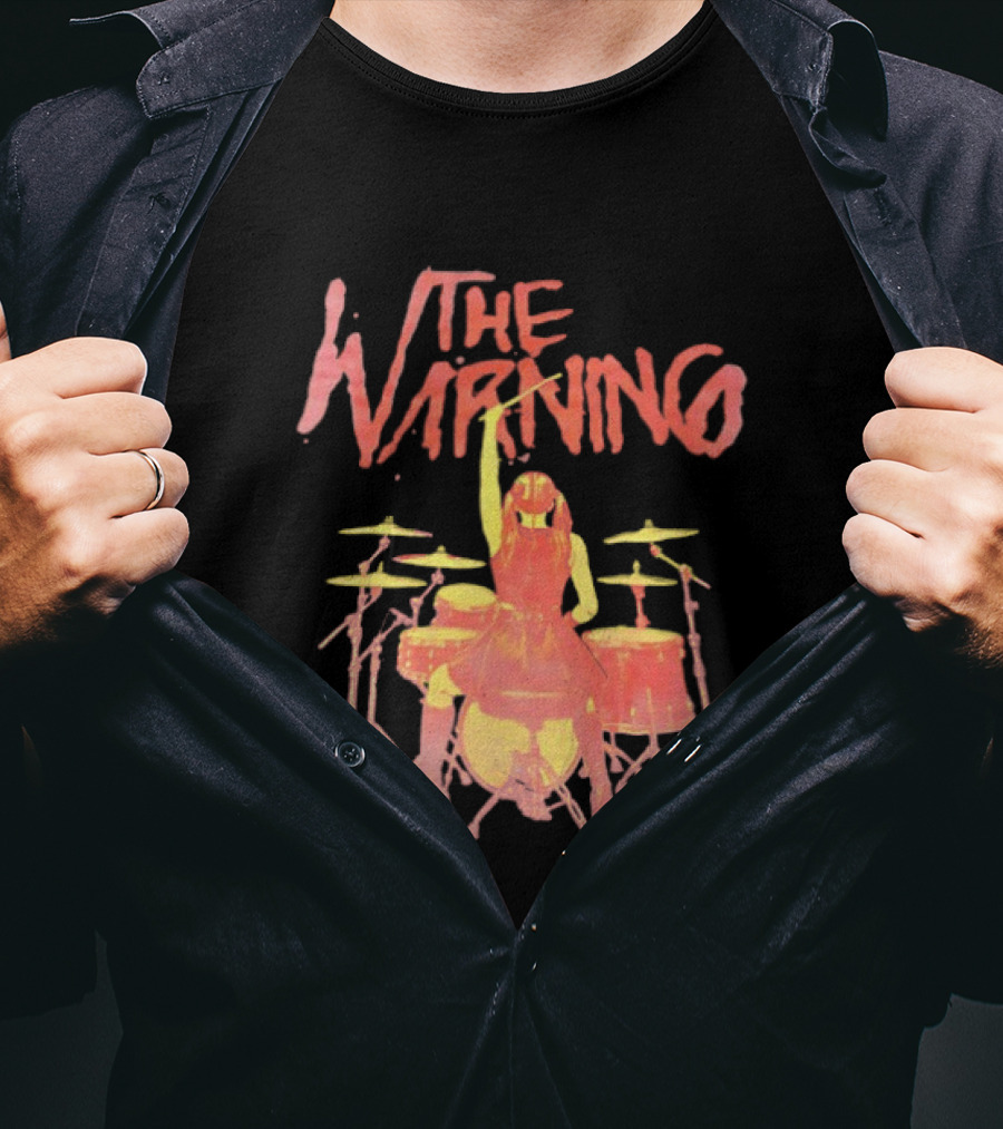 The Warning Band Vintage Drummer Silhouette Music Fans T-Shirt