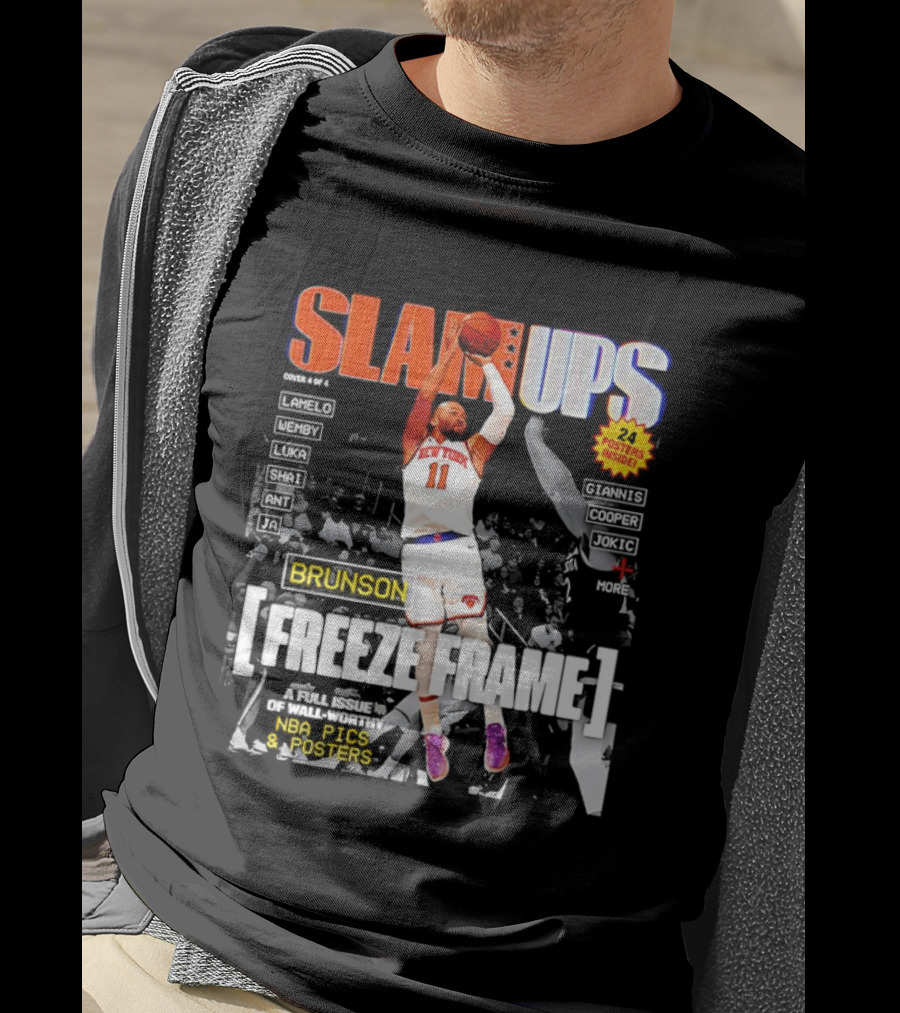 SLAM Ups Jalen Brunson Freeze Frame New York Knicks NBA Inside T-Shirt