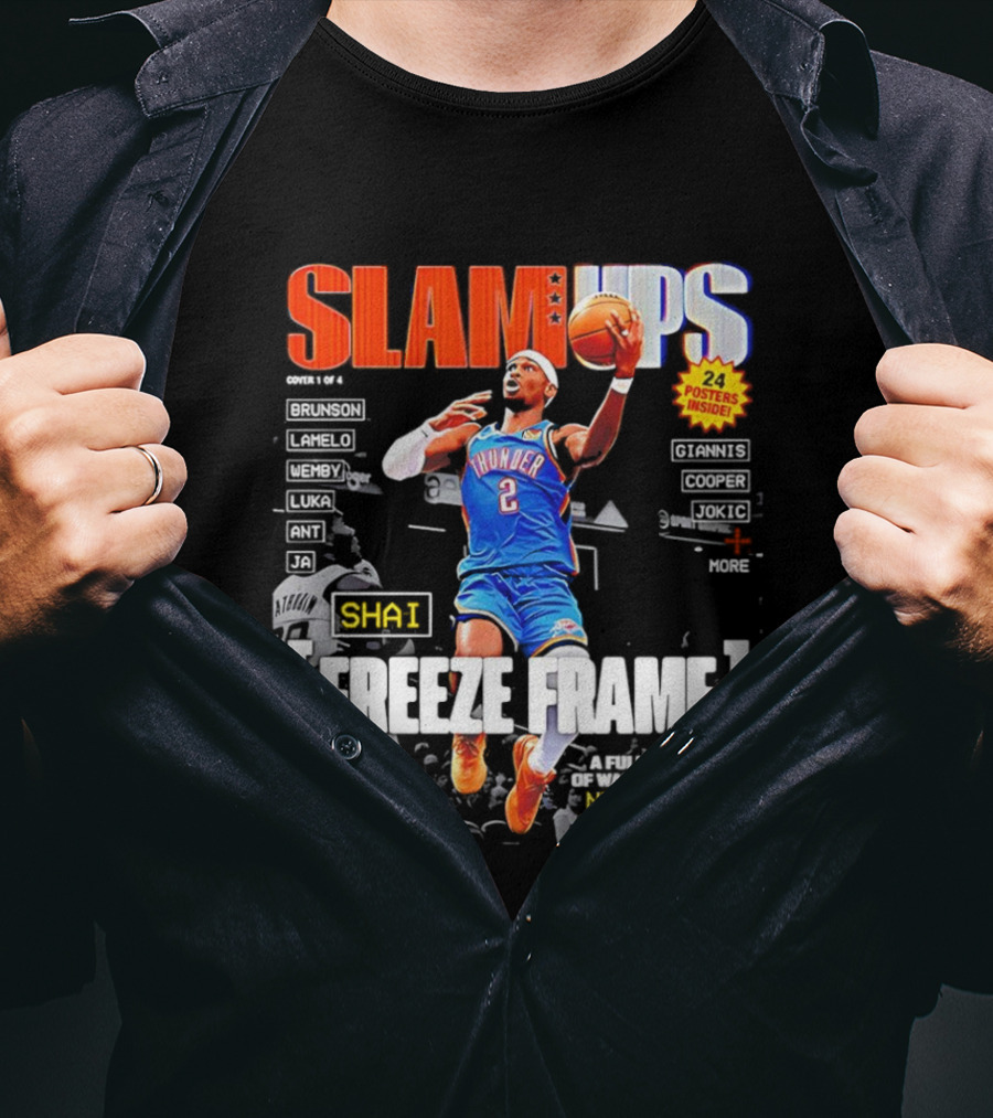 SLAM Ups Shai Gilgeous Alexander Freeze Frame Thunder NBA Picks S T-Shirt