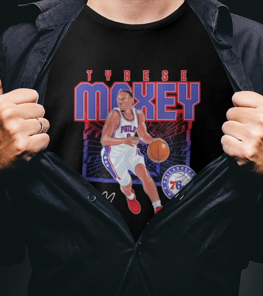NBA Tyrese Maxey Philadelphia 76ers Player Signature T-Shirt