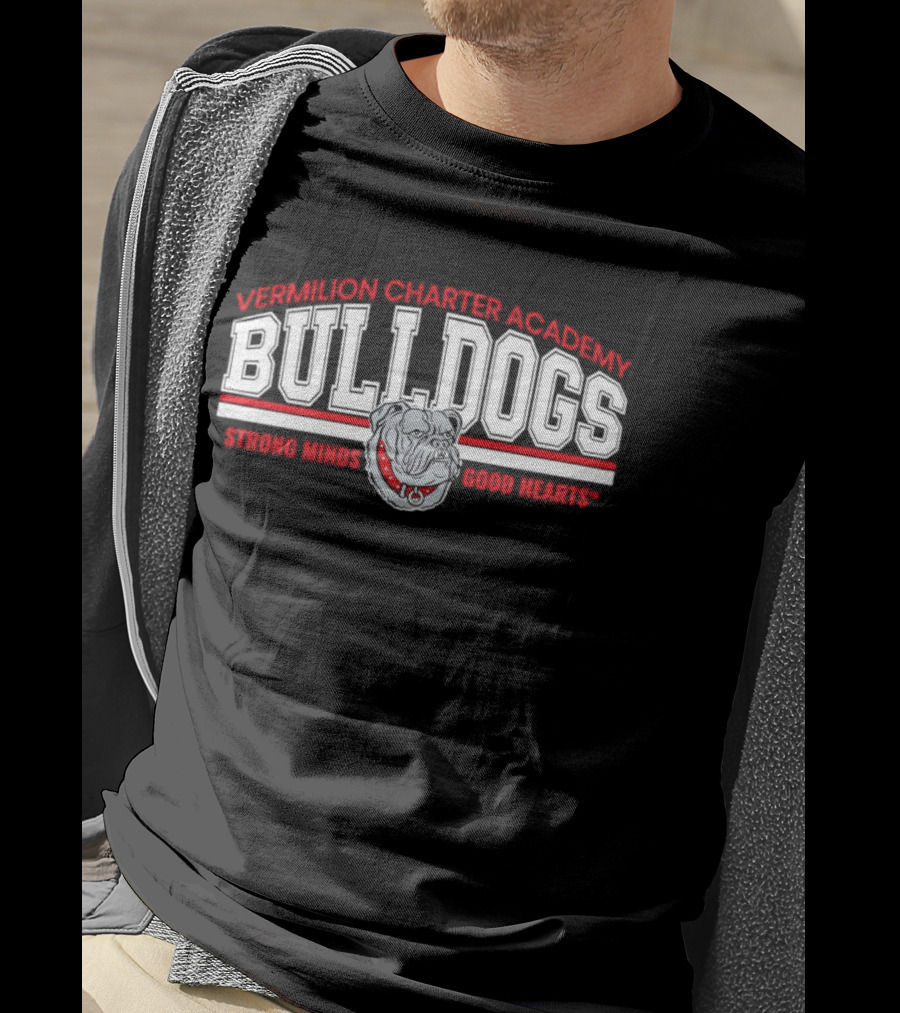 Vermilion Charter Academy Bulldogs Strong Minds Good Hearts T-Shirt