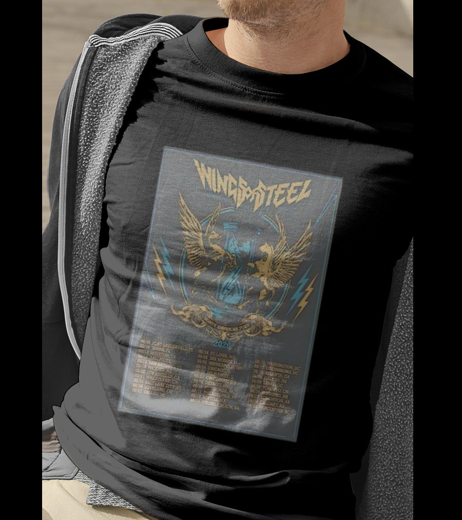Wings Of Steel North American Tour 2026 With Lightning Peagasus And Concert Dates T-Shirt