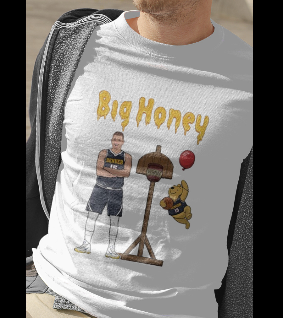 Big Honey Nikola Jokic Denver Nuggets NBA 15 Cartoon Crossover T-Shirt
