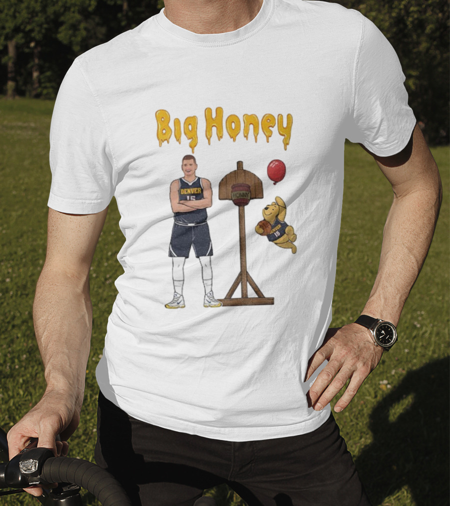 Big Honey Nikola Jokic Denver Nuggets NBA 15 Cartoon Crossover T-Shirt