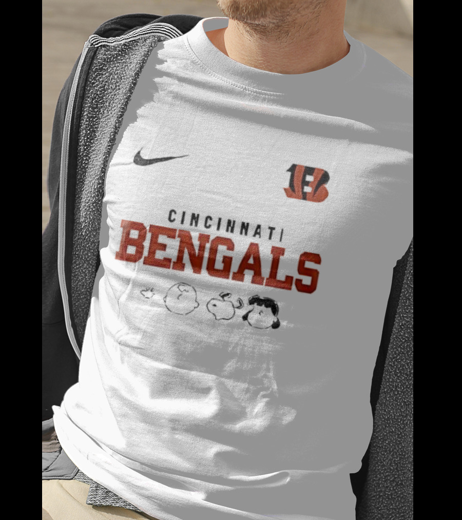 Cincinnati Bengals Nike Peanuts Abbey Road Cartoon Collaboration T-Shirt