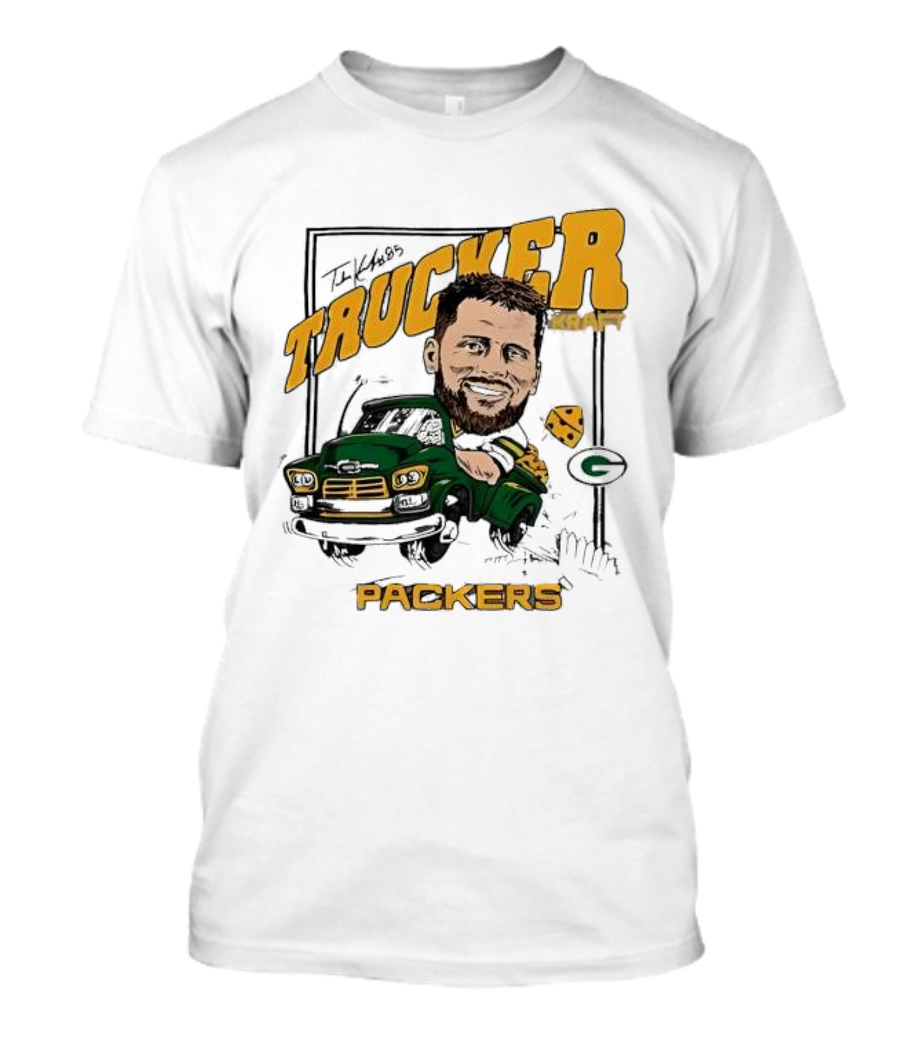 Green Bay Packers Trucker Kraft Cartoon Graphic T-Shirt
