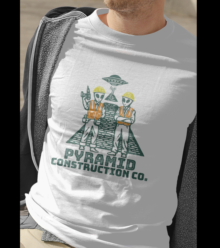 Pyramid Construction Co. Alien Builders Ancient Astronaut Humor T-Shirt