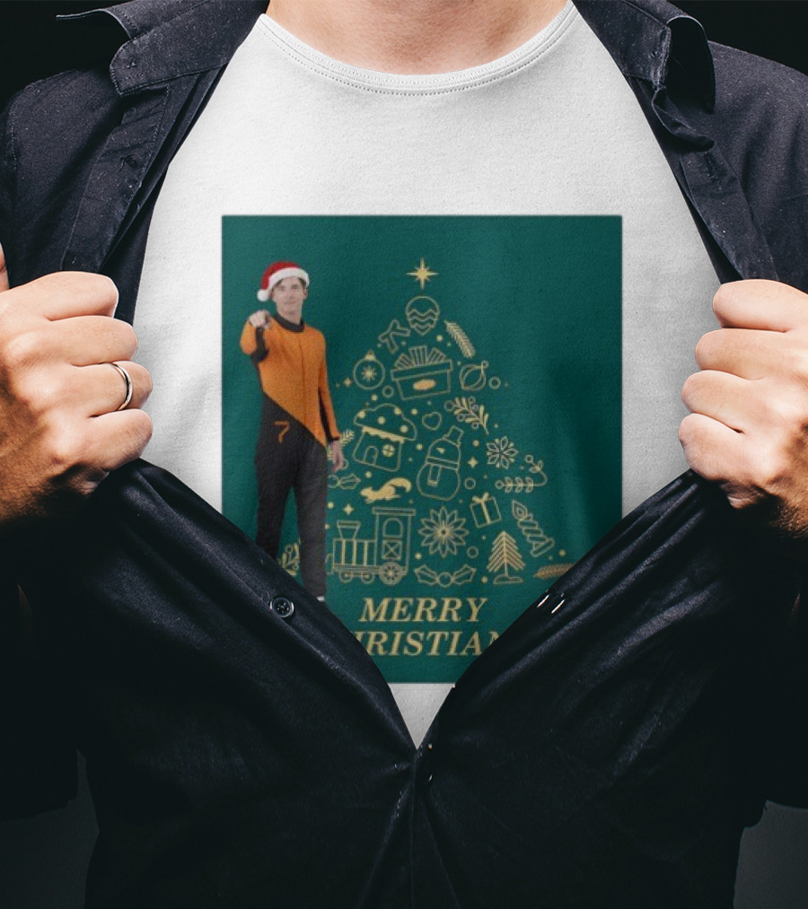 Christian Lundgaard Merry Christians Formula 1 Christmas Green T-Shirt