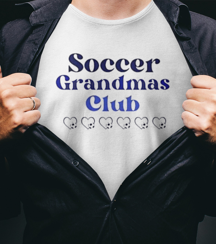 Soccer Grandmas Club With Heart And Soccer Ball Accents T-Shirt