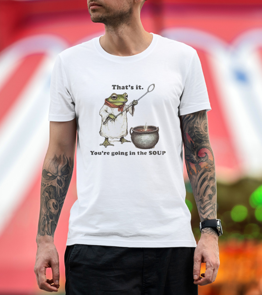 Weirdcore Meme Frog That's It You're Going In The Soup Nostalgic Aesthetic T-Shirt