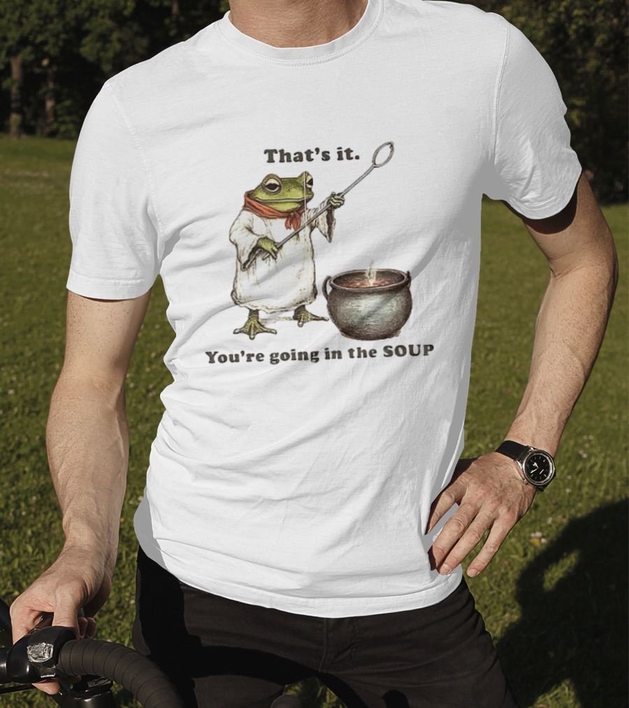 Weirdcore Meme Frog That's It You're Going In The Soup Nostalgic Aesthetic T-Shirt
