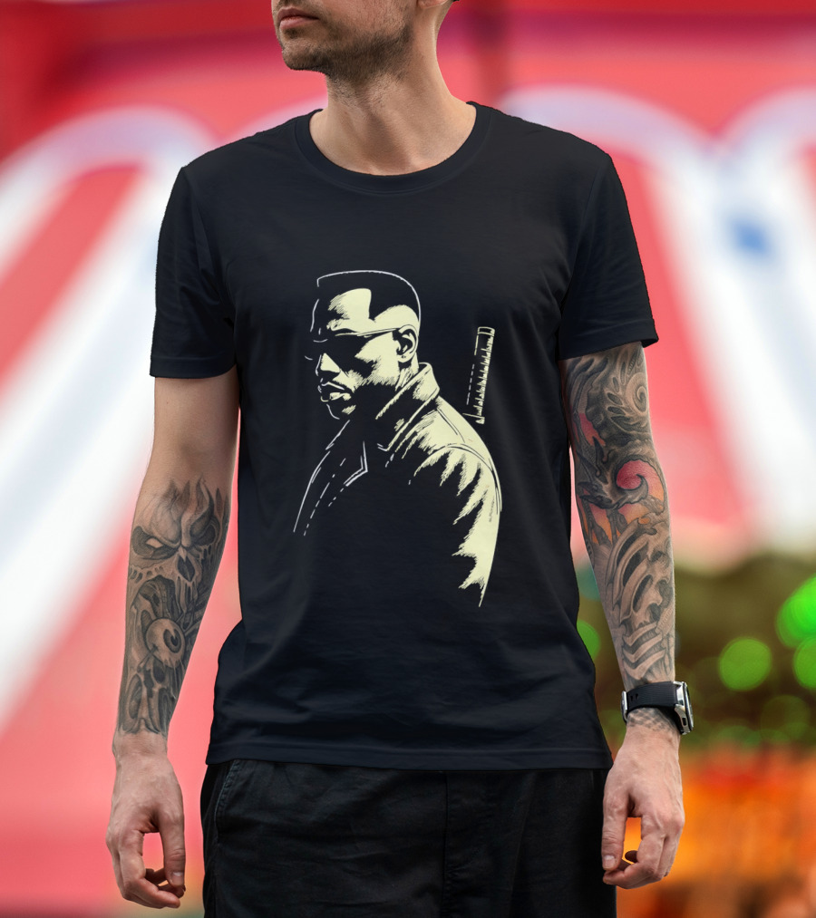 Blade Wesley Snipes Vampire Hunter Classic Samurai Sword T-Shirt