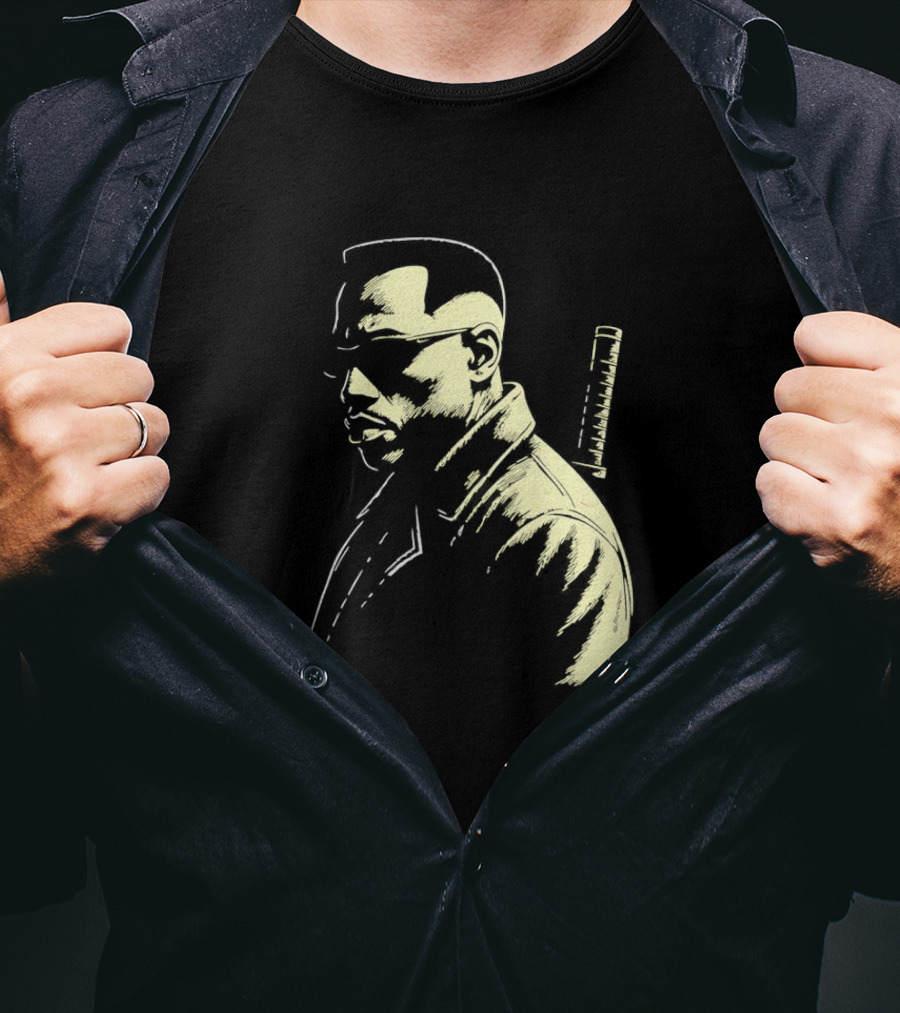 Blade Wesley Snipes Vampire Hunter Classic Samurai Sword T-Shirt