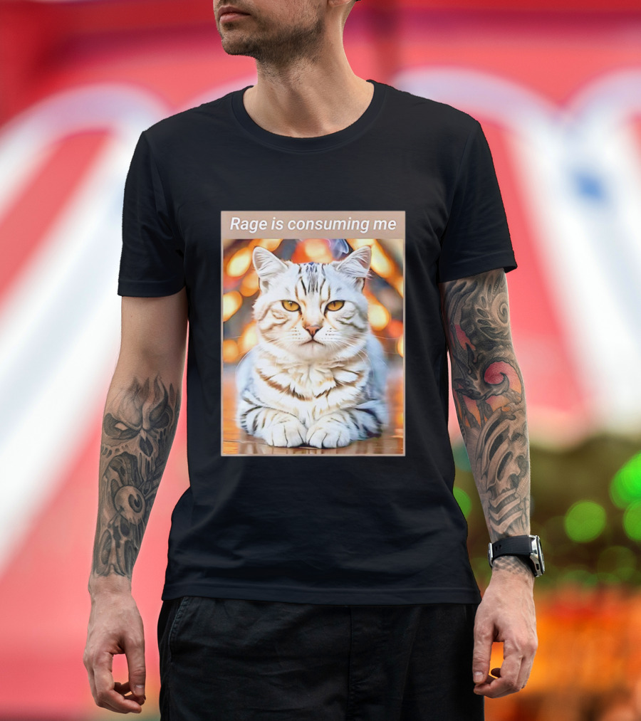 Cat Rage Is Consuming Me Meme Tiger Stripes T-Shirt