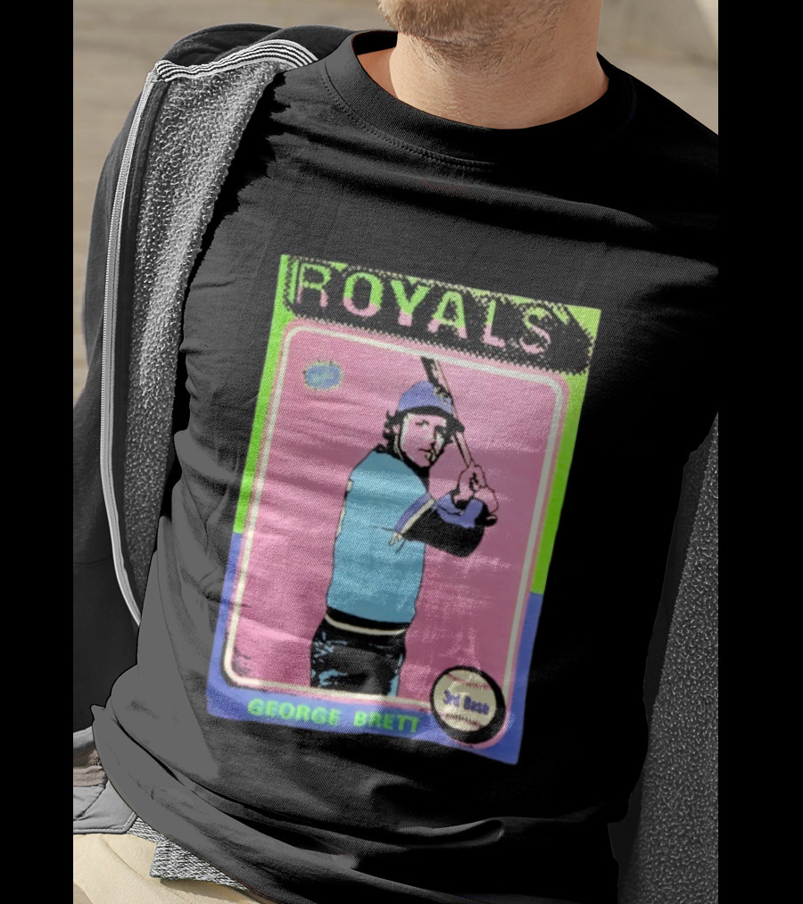 George Brett Royals 3rd Base Vintage Baseball Card T-Shirt