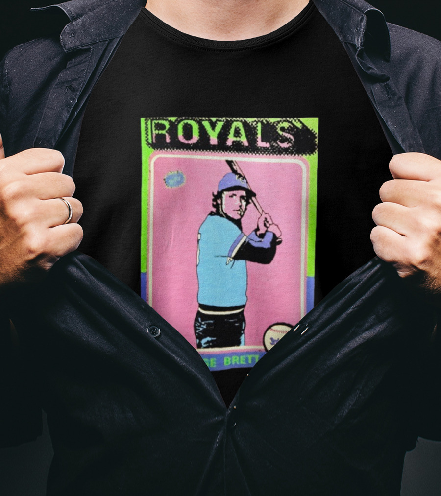 George Brett Royals 3rd Base Vintage Baseball Card T-Shirt