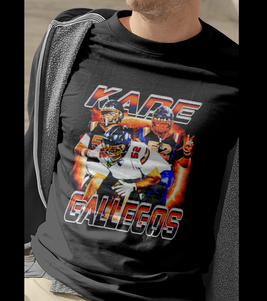 Kade Gallegos 52 Chicago Bears Football T-Shirt