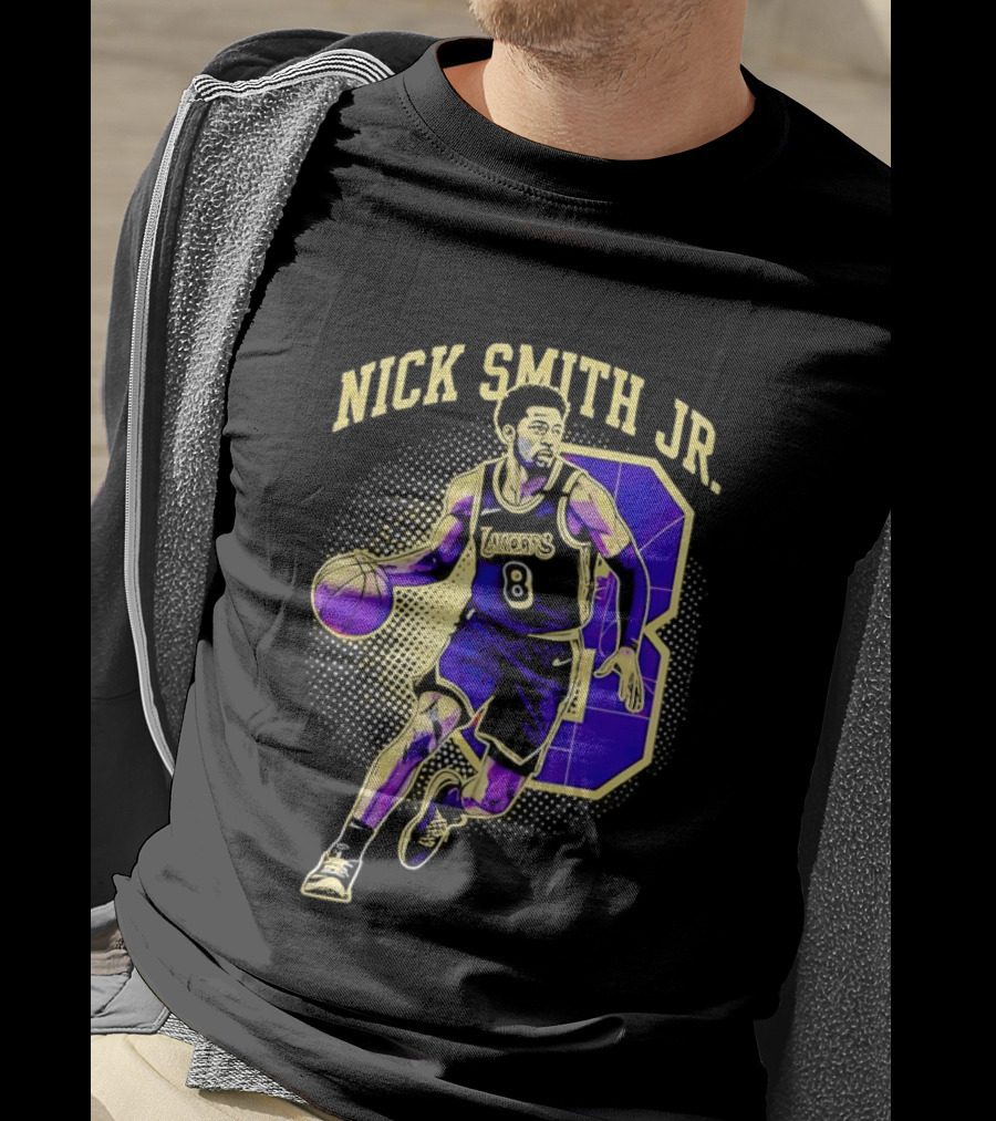 Nick Smith Jr Los Angeles Lakers Basketball Player Number 8 T-Shirt