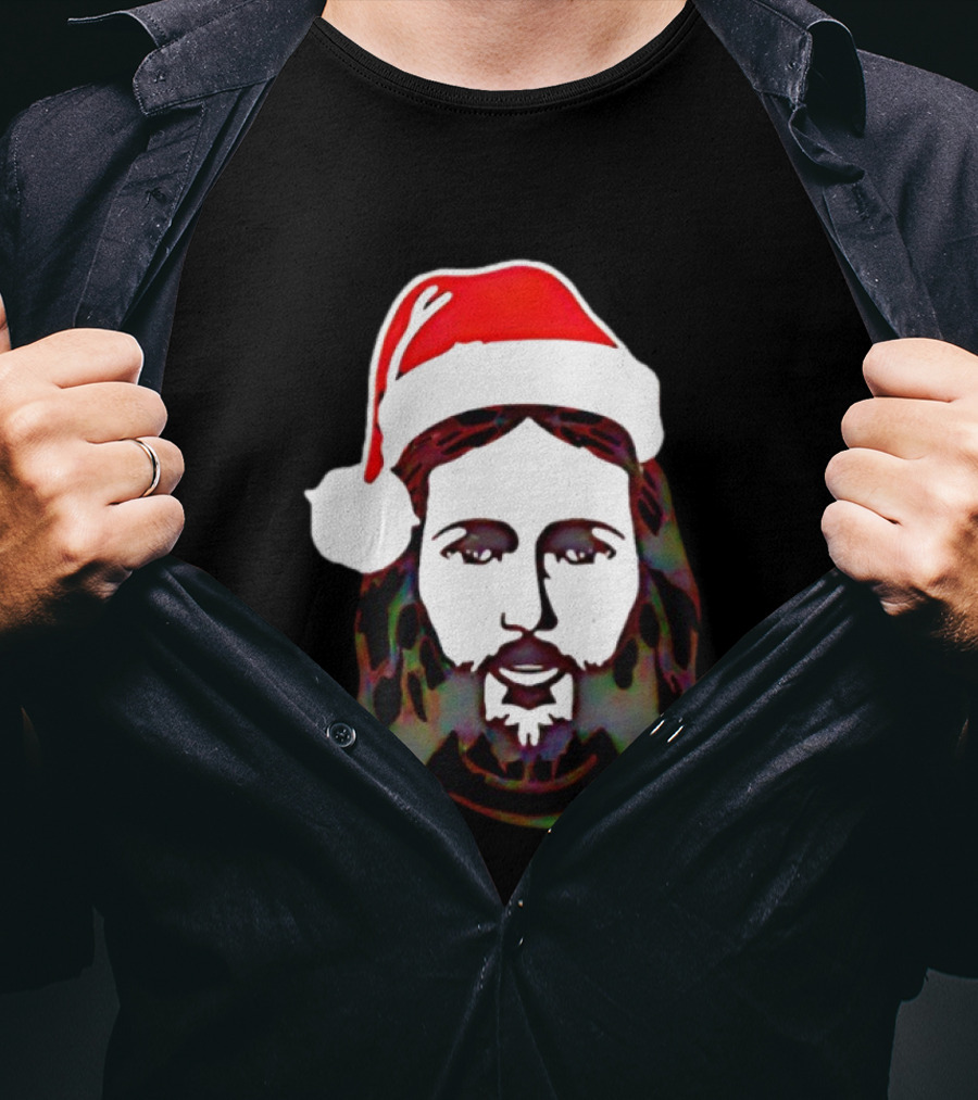 Jesus Santa Hat Christmas Birthday Celebration T-Shirt