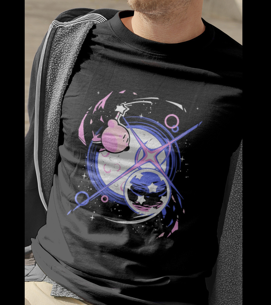 Kirby Celestial Cosmic Dance With Stars And Lunar T-Shirt