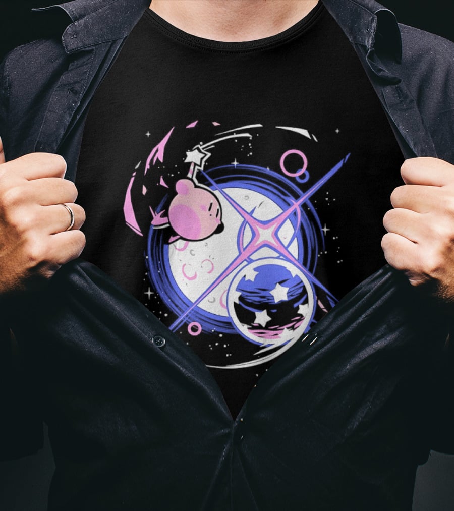 Kirby Celestial Cosmic Dance With Stars And Lunar T-Shirt