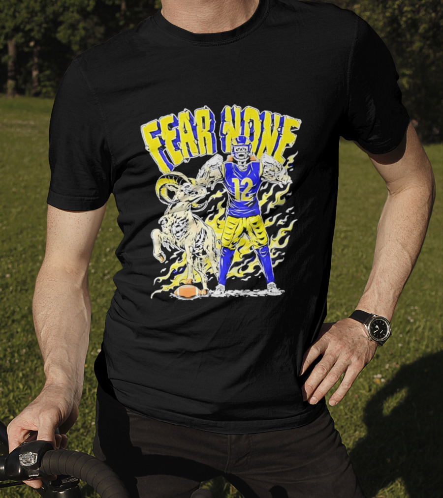 Puka Nacua Fear None 12 Los Angeles Rams Football Skeleton T-Shirt
