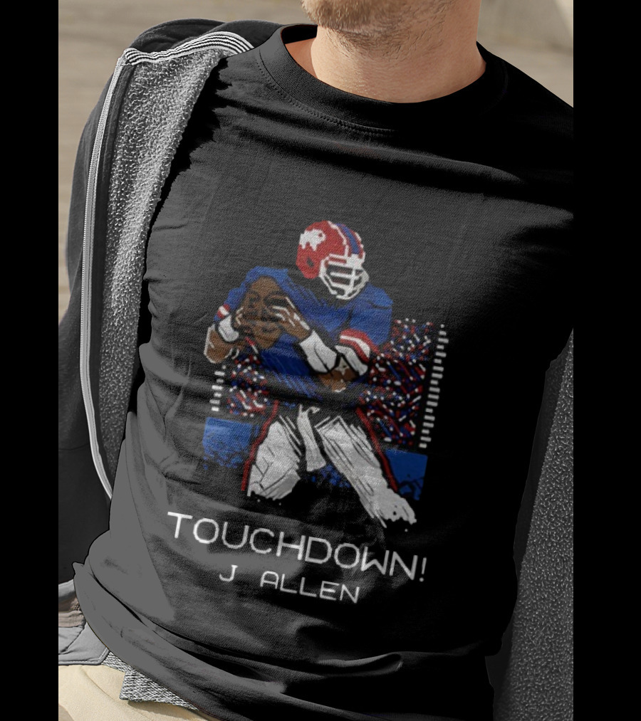 Touchdown J Allen Buffalo Bills 8bit Style NFL Football Fan Gear T-Shirt