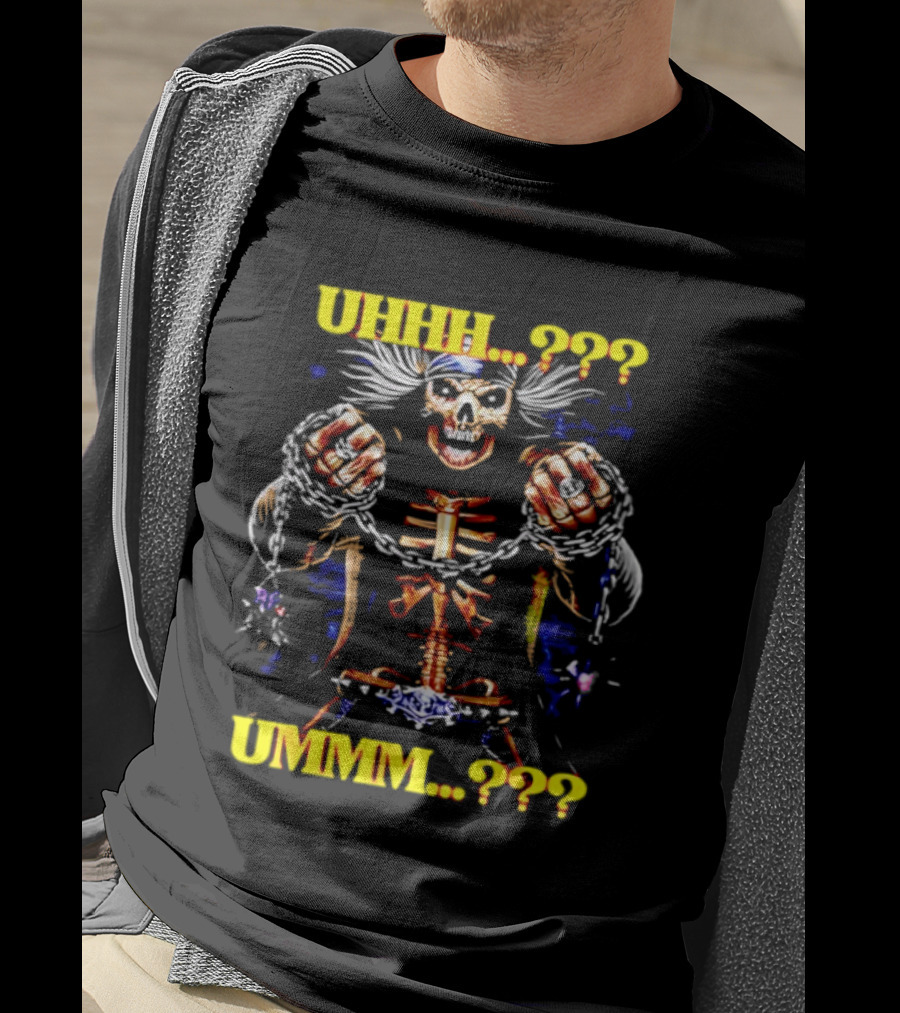 Skeleton Uhhh Ummm Horror Question Marks T-Shirt