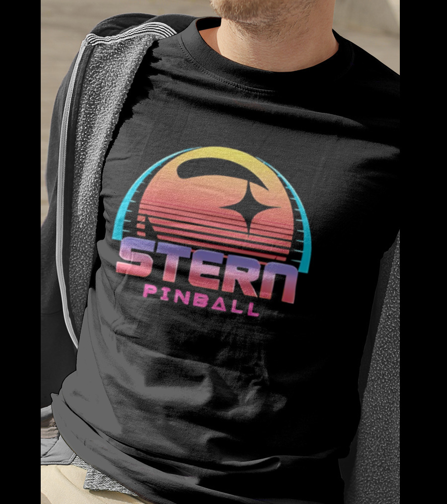 Stern Pinball Vintage Retro Neon Sunset T-Shirt