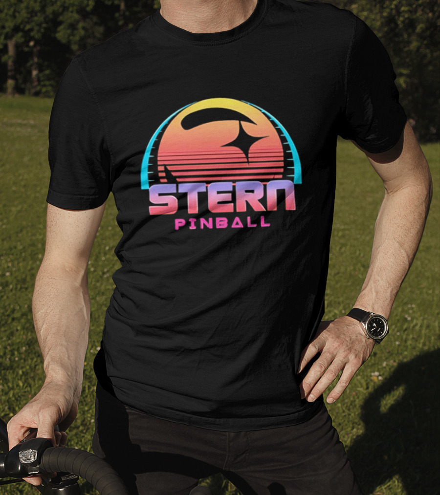 Stern Pinball Vintage Retro Neon Sunset T-Shirt