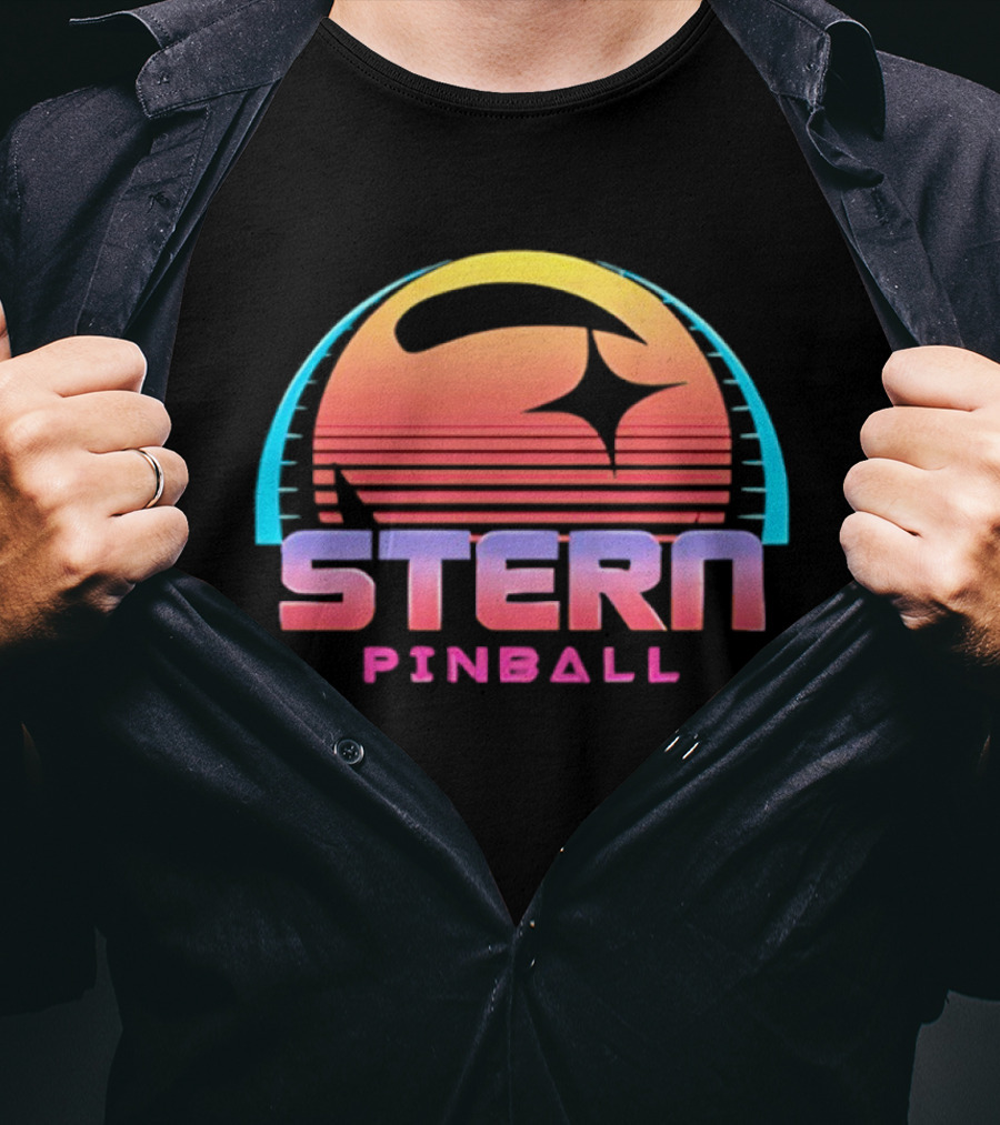 Stern Pinball Vintage Retro Neon Sunset T-Shirt