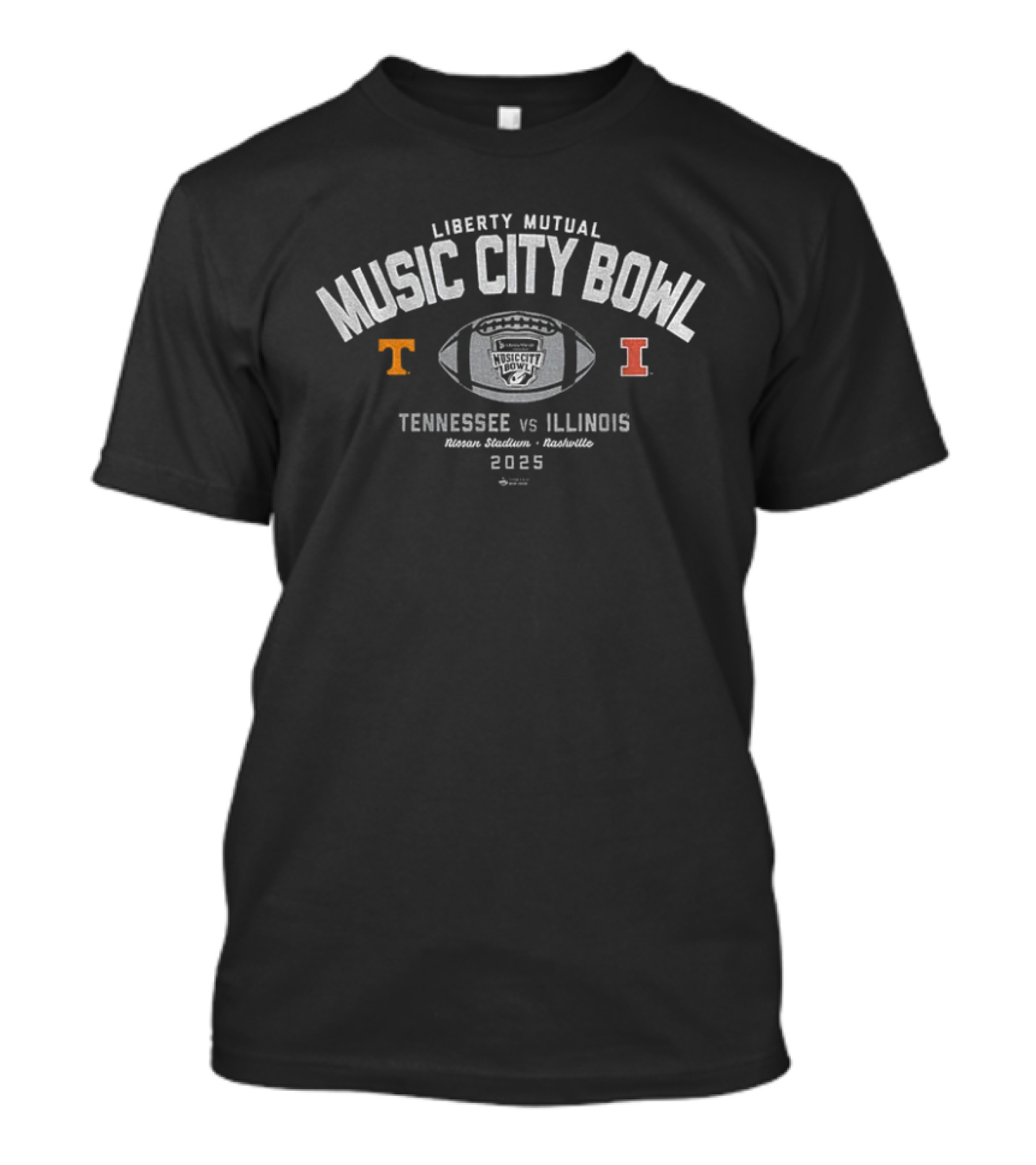 Liberty Mutual Music City Bowl Tennessee Vs Illinois Nissan Stadium Nashville 2025 T-Shirt